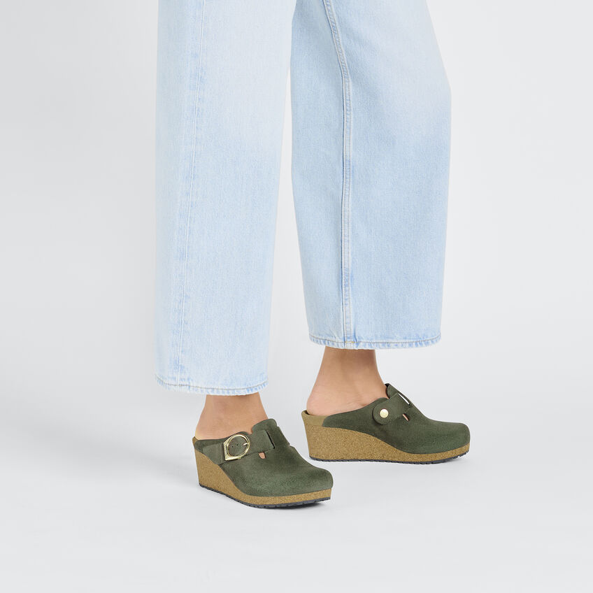 Birkenstock Fanny Ring-Buckle Suede Leather Thyme